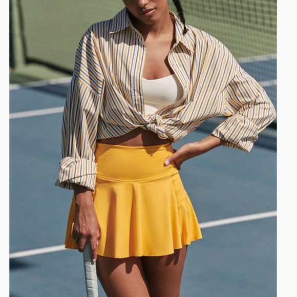 Free People FP Movement Check Out My Topspin Skort Tennis core - Mango Yellow